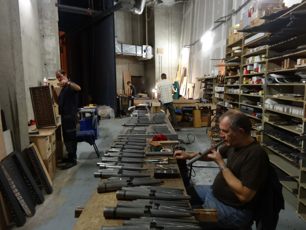 L'atelier, dans le dégagement côté cour au niveau de l'orgue