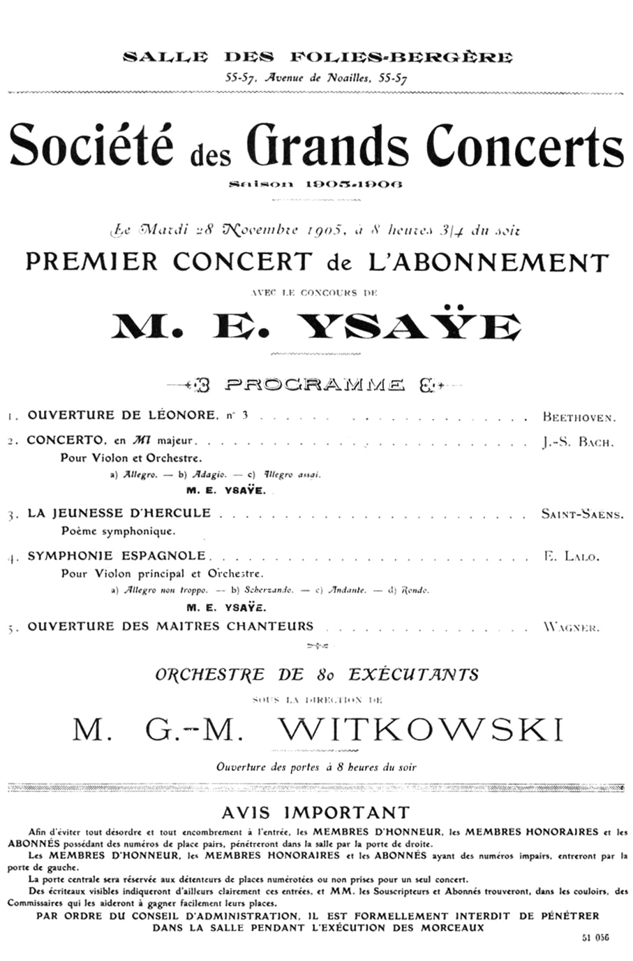 Société philharmonique Premier Concert Ysaye