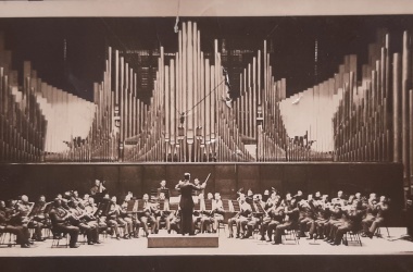 The musicians of the Royal Air Force playing at Palais de Chaillot, février 1940